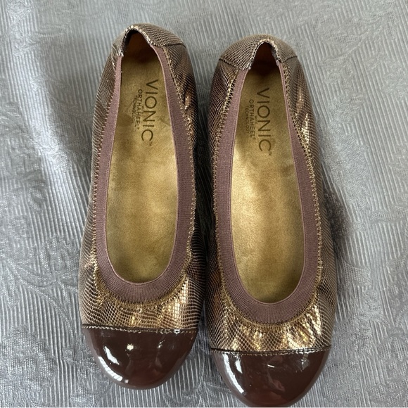 Vionic Allora Ballet Flats Brown Metallic - US6.5 EU37.5 - Picture 10 of 14